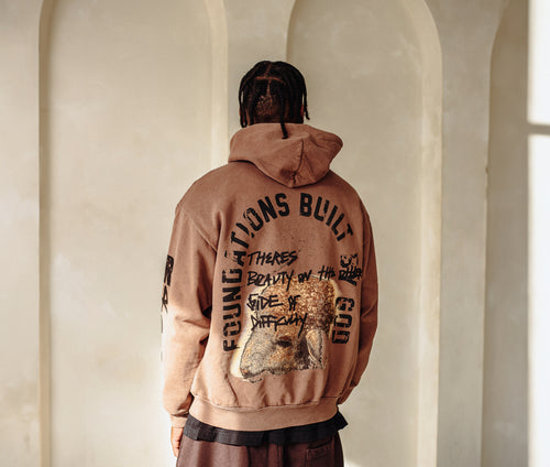 LOVE YOUR ENEMIES MOCHA HOODIE